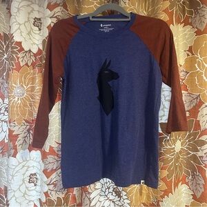 Cotopaxi Llama - Baseball T-Shirt - Women's | Blue Violet/Rust